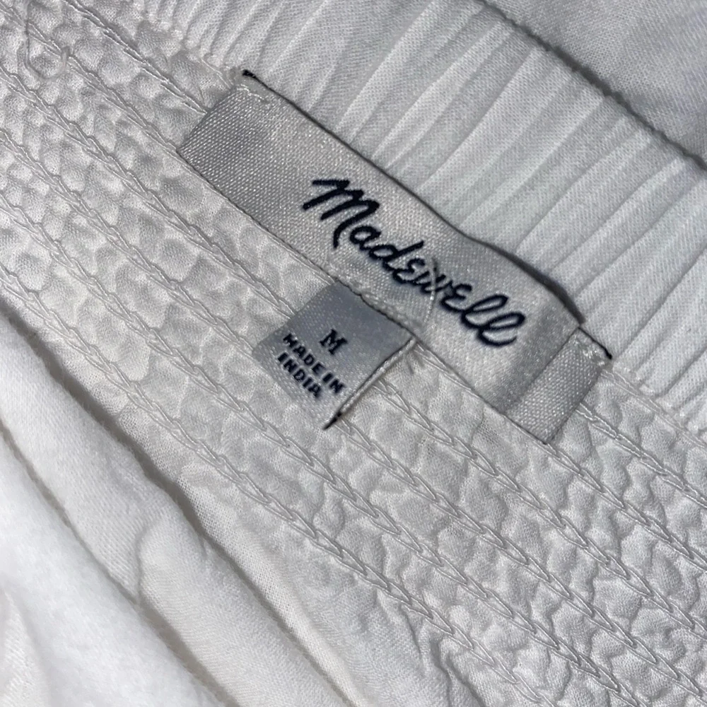 MADEWELL Embroidered Smock Waist Ruffle Eyelet Skirt WHITE Size Medium